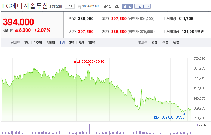 LG 에너지솔루션 차트