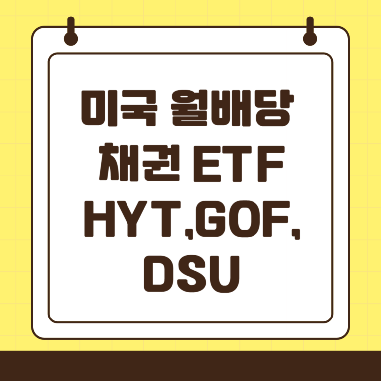 HYT,GOF, DSU : 미국 월배당 채권 ETF 추천